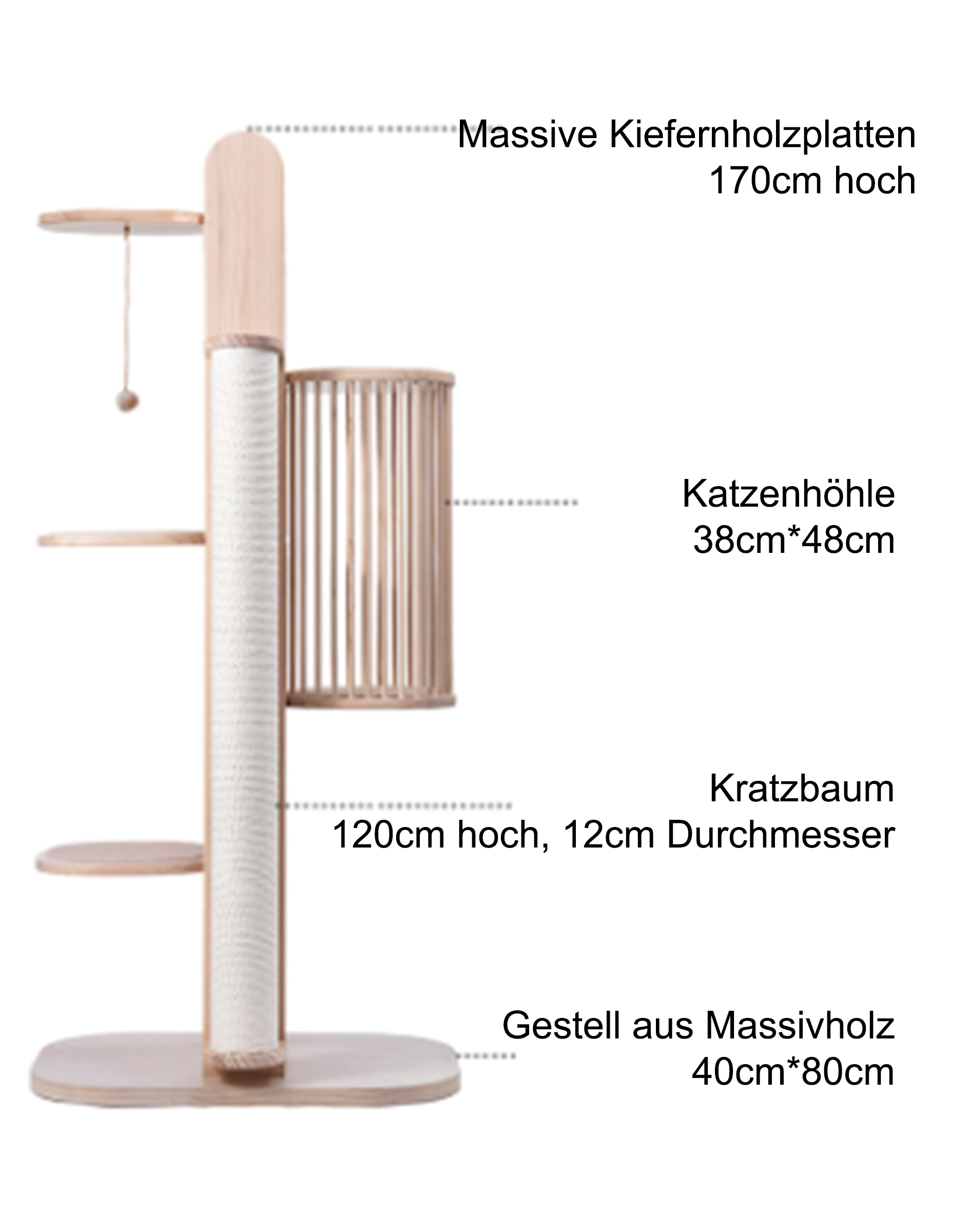 Luxus Katzenbaum Vollholz XXL Skycity Series