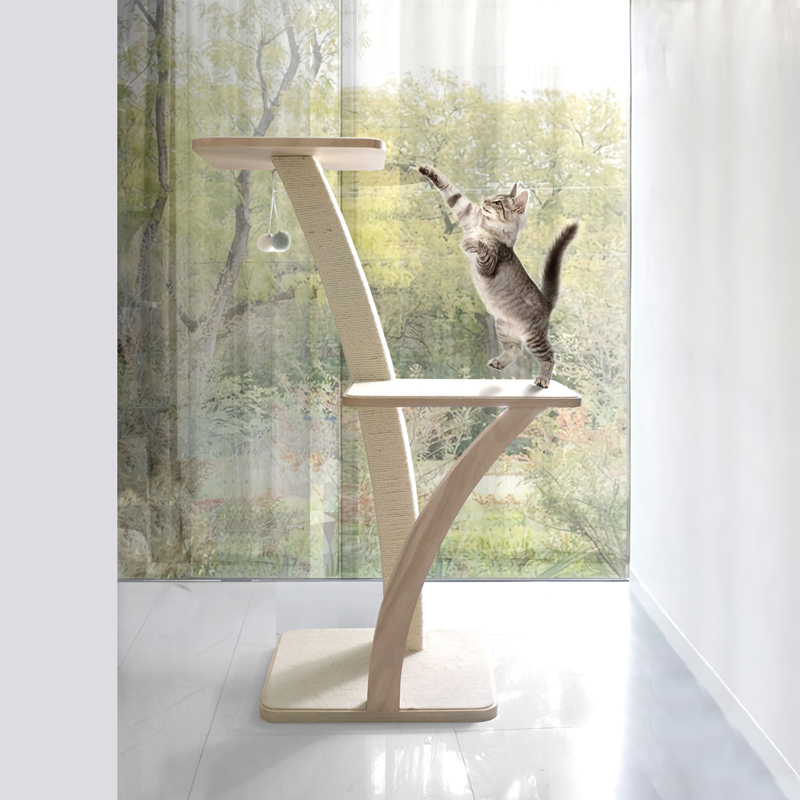 Luxury cat tree solid wood XL Coconut Series